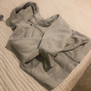 Lululemon cropped scuba full zip grey xs/s